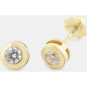 Pendientes de bebé de oro con circonita