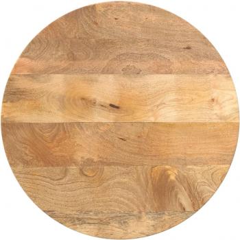 Tablero de mesa redondo de madera maciza de mango Ø 50x3,8 cm color marrón