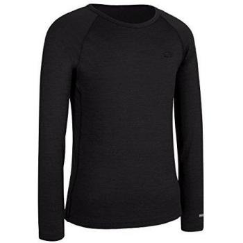 Icebreaker Oasis LS Crewe - Top interior térmico para niña, color negro, talla S