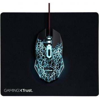 Trust Gaming 24752 Pack Ratón Óptico Ambidextro 4000DPI y Alfombrilla