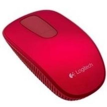 Logitech T400 - Ratón inalámbrico con zona táctil, color negro/ rojo