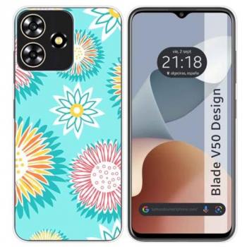 Funda de Silicona para Zte Blade V50 Design 4G con Diseño de Flores 05