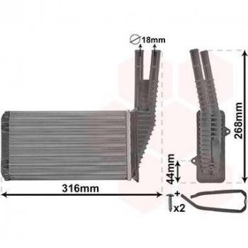 Radiador de calefacción VAN WEZEL 09006313, tipo: radiador de calefacción, características: diseño específico para vehículos, fácil instalación, fabricado con materiales de alta calidad, compatible con modelos específicos de automóviles