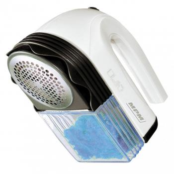 MPM LR-027-86 Quitapelusas Eléctrico para Ropa, 3 Alturas de Corte, Apto para Lana/Abrigos/Jerseys, Depósito Extraíble, Batería Recargable