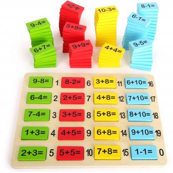 Colorful Wooden Number Fun with Addition and Subtraction, Small Foot 1+1 Game