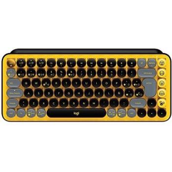 Logitech POP Keys Teclado mecánico inalámbrico con teclas Emoji personalizables, diseño compacto, conectividad Bluetooth o USB, compatibilidad con varios dispositivos y OS - Blast