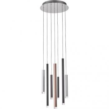 Lámpara colgante led moderna Reyna Chrome, blanco cálido 3000K, 2553lm, regulable - Italux