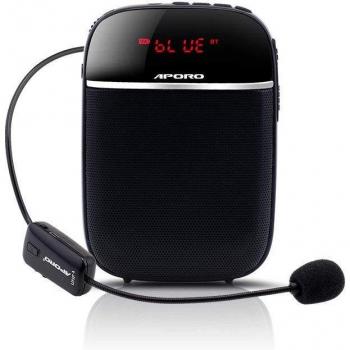 Megáfono Inalámbrico Bluetooth Portátil 10W con Amplificador de Voz, Auriculares y Micrófono, Mini Reproductor de Música para Enseñanza