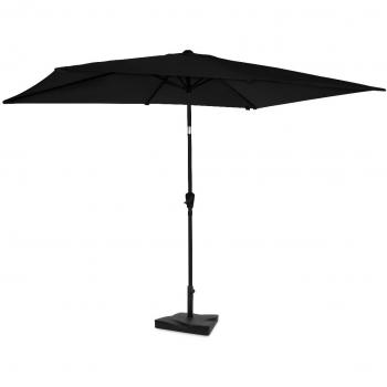 Sombrilla Premium Rapallo 200x300cm - Juego combinado con base de 20 kg - Inclinable - Duradera - Resistente a los rayos UV - Color Antracita/Negro - Incluye funda protectora