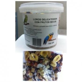 Alimento para pájaros Loros Delicatesse Frutas 700 gr