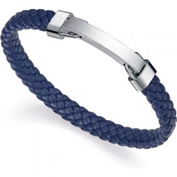 Viceroy - Pulsera Air de piel trenzada en azul con motivo y cierre de plata