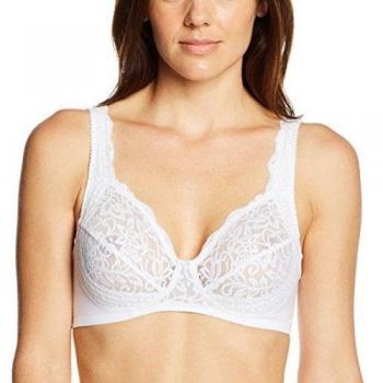 Lovable Reggiseno Senza Ferretto Lov'ring Pizzo, Parte de Arriba de Bikini Para Mujer, Blanco