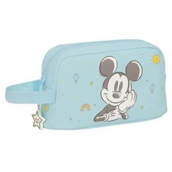 Porta Desayunos Térmico Mickey Mouse Baby 21,5x12x6,5 cm - Estuche Escolar Resistente y de Calidad, Color Azul Claro
