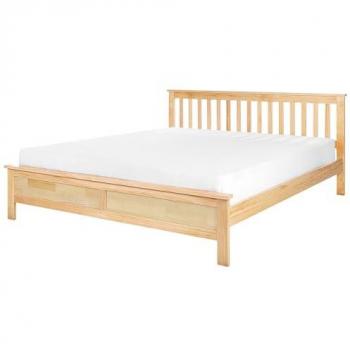 Cama de madera de pino clara 180 x 200 cm estilo escandinavo con somier Mayenne