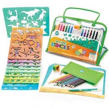 Creabow Crafts Set de arte y plantillas para pintar para niños - Juguetes educativos para mejorar la creatividad niños - Kit actividades viaje niños - Platinium Award 2018 - Regalo ideal para niños