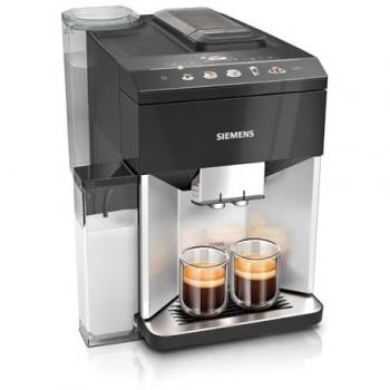 Siemens Kaffeevollautomat EQ500 TQ513D01 - Máquina de café automática con OneTouch, recipiente de leche integrado y limpieza automática, color plata