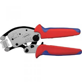 KNIPEX Twistor16 Alicate autoajustable para crimpar punteras huecas con cabezal giratorio para crimpar