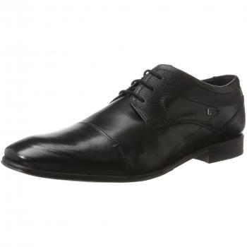 Bugatti Elegant Black Leather Derby Shoes for Men - Size 41