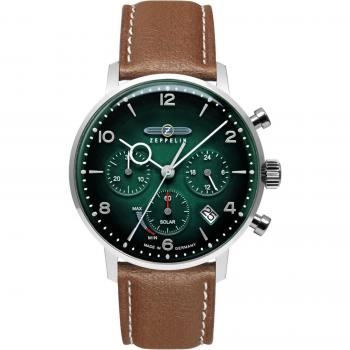 Zeppelin Hindenburg Solar Chronograph Men's Watch 41mm Dark Green Biogranulate Dial