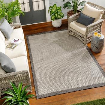 Alfombra Moderna Surya Exterior/Interior Gris/Marfil 160x213 cm