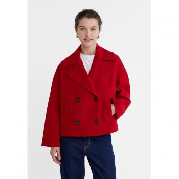 Short Double-Breasted Red Coat S