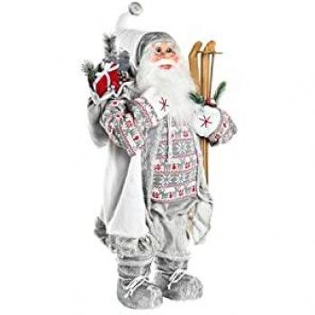 Decoración Papá Noel Blanco Rojo Gris PVC 45 x 34 x 83 cm