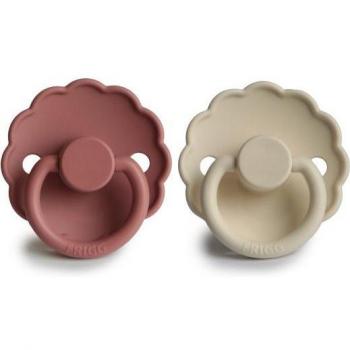 Chupetes Mushie Pack 2 Silicona 0-6 Meses Rosas Daisy Cream/Blush