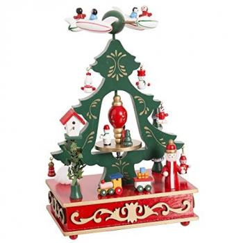 Adorno Navideño Multicolor Madera Avión 18,3 x 12,7 x 24 cm - Caja de Música