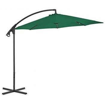 vidaXL Cantilever Garden Parasol with Steel Pole 300 cm Green