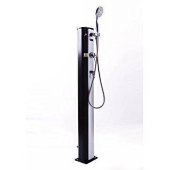 habitatetjardin Ducha Solar para Piscina PVC Fresh 8-20L + Mezclador y nebulizador - Negro y Plateado