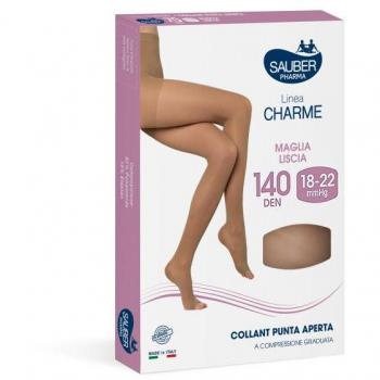 Pantimedia Sauber 140 Open-Toe Malla Lisa Talla 3 Negro