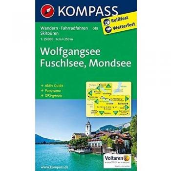 Mapa excursionista y topográfico Wolfgangsee - Fuschlsee - Mondsee 1:25.000 con guía de actividades, panoramas, rutas ciclistas y esquí alpino. GPS preciso