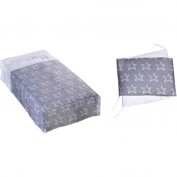 Alondra 9L2-017 - Set edredón y protector, cuna de 60 x 120 cm, 2 piezas, color gris perla