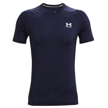 Camiseta HeatGear Armour Fitted para hombre de Under Armour, color azul marino, manga corta, talla XL