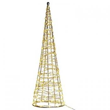 Decoración de Navidad Exterior e Interior con Luces LED Árbol de Metal Plateado 57 cm Kotala