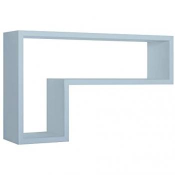 Estante de pared rectangular azul mod. Lettera 61x37 cm