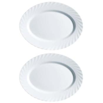 Fuente Ovalada Opal 35cm LUMINARC TRIANON 2 Blanca Brillante Apta para Microondas y Frigorífico Reciclable