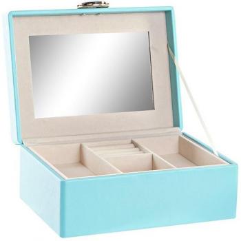 Caja Joyero de Madera MDF en Color Verde Menta con Medidas 17 x 13 x 8,5 cm