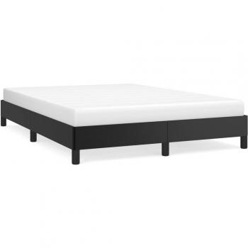 Faux Leather Full Bed Frame Black 53.9x74.8 (137x190 cm) without Mattress