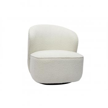 Sillón moderno giratorio de borreguillo blanco Amber