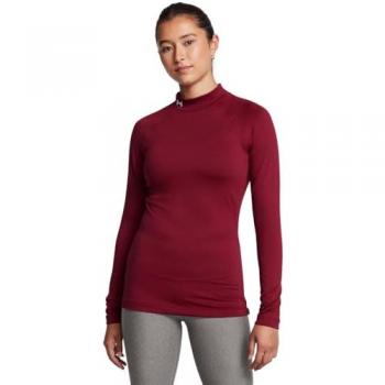 Under Armour ColdGear Authentics Women's Long Sleeve Mockneck T-shirt Red XS