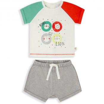 CONJUNTO BEBÉ NIÑO CAMISETA COLOUR BLOCK Y SHORT LISO