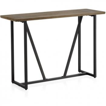 Consola metálica con tapa de madera elegante