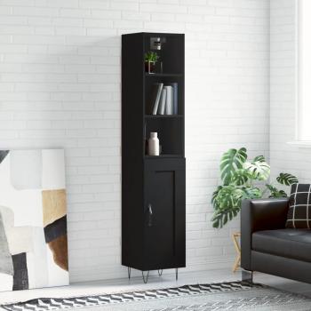Aparador negro de madera multicapa 34,5x34x180 cm