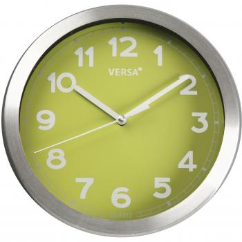Versa 18560121 Reloj de pared Cocina Verde, Ø20cm diámetro, Metal, Analógico