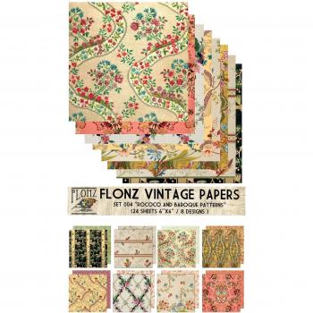 Paper Pack (24sh 6x6) Baroque Rococo Flowers FLONZ Vintage Paper for Scrapbooking and Craft