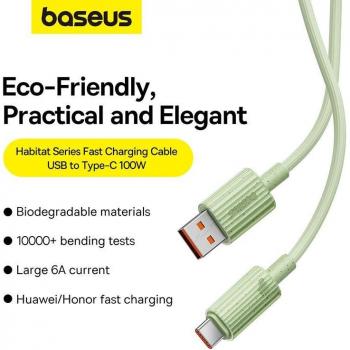 Cable de carga rápida Baseus Habitat USB a Tipo C 100W 1m rosa