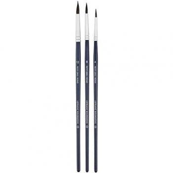 Set de 3 Pinceles para Acuarela Petit Gris Nº 4/8/12 con Mango Corto Lefranc Bourgeois