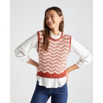 Chaleco de punto con intarsia mujer Green Coast