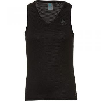 Odlo Women's Active F-Dry Light Eco V-Neck Sleeveless Tank Top Black XL